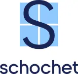 A blue and white logo with the letter S in the middle.
